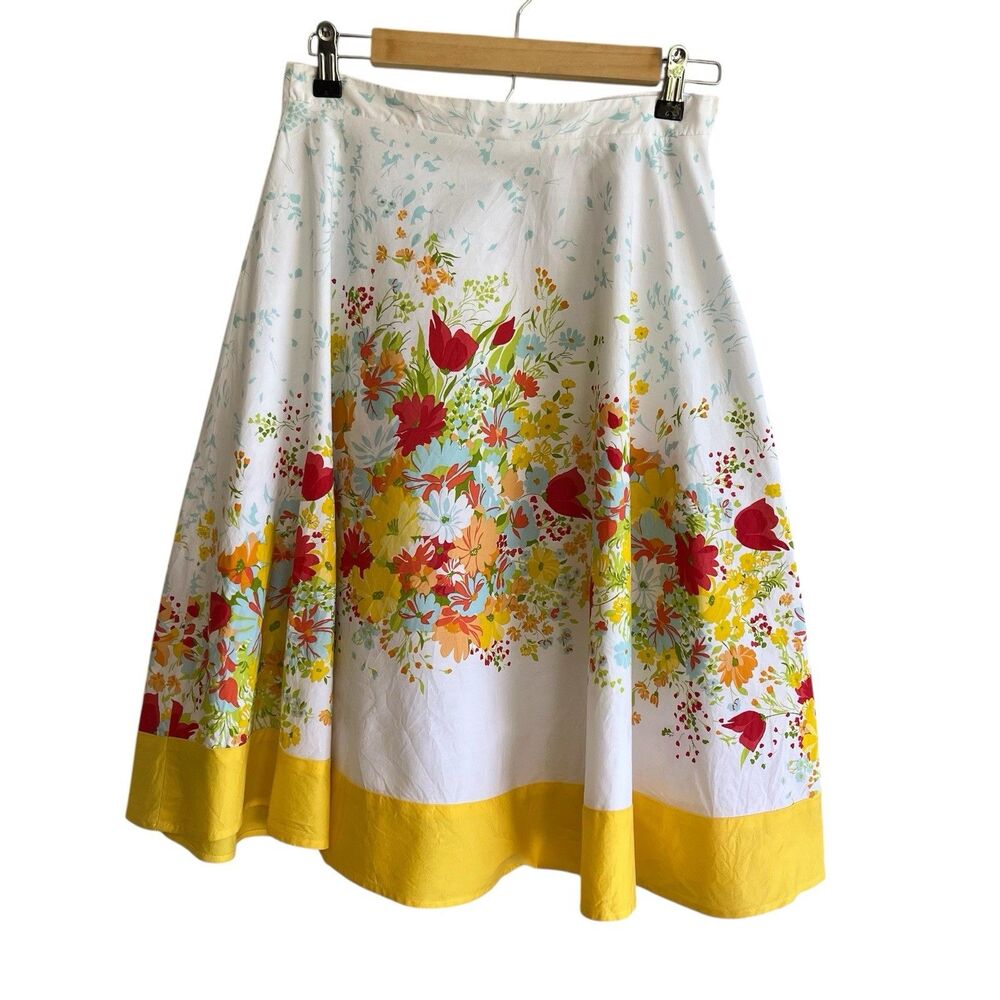 Vintage Twenty One Floral Swing Skirt Size XS Gardencore Colorful A-line Retro